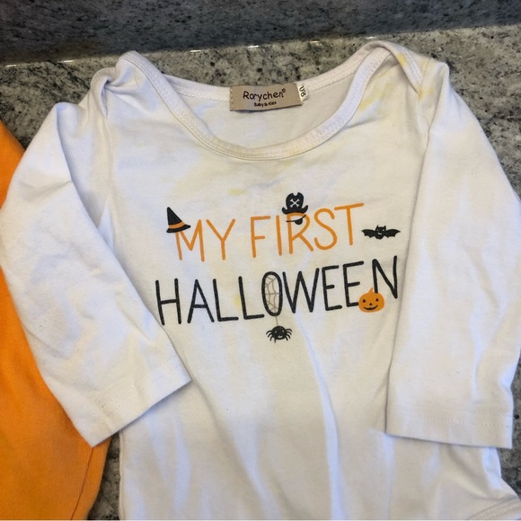 Bundle of 2 “My First Halloween” Onesies Sz 12-18m - Picture 2 of 4